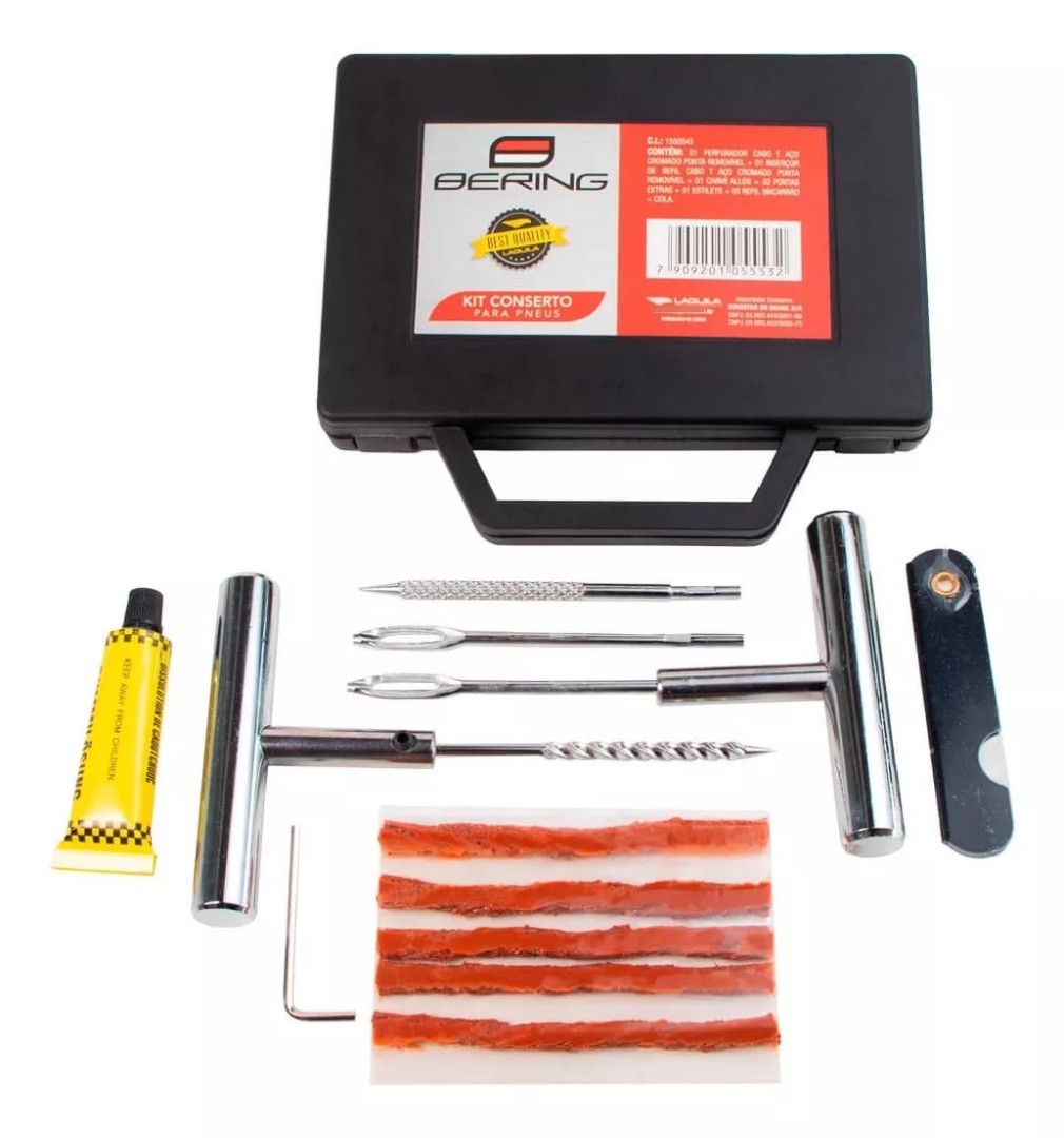 Kit Ferramenta Conserto Pneu Bering (Kit Maleta 12 Pçs)