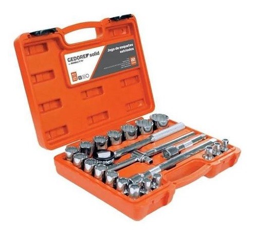 Jogo de Soquetes Estriado Gedore Red 8 a 32mm (22 peças)