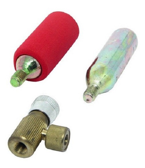 Kit Para Encher Pneus Com 2 Ampolas de CO2