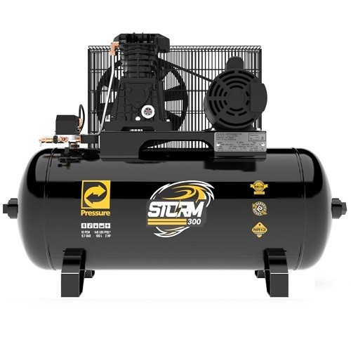 Compressor de ar 10 pes 2HP 100L Pressure Monofásico Storm-300